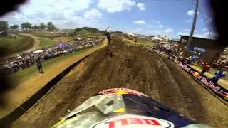 GoPro HD: James Stewart Lap 1 Moto 1 - Muddy Creek MX Lucas Oil Pro Motocross Championship 2013