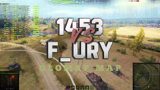 WOT | 1453 vs F_URY | GLOBAL MAP CLAN WARS