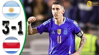 Argentina vs Costa Rica 3-1- All Goals & Highlights - 2024 💥 Di Maria Freekick