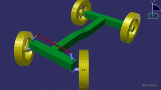 Ackermann steering mechanism || catia 3D model simulation