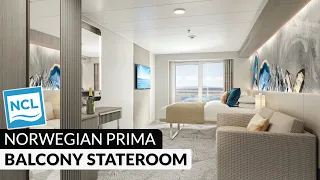 Norwegian Prima | Balcony Stateroom Walkthrough Tour & Review 4K | NCL PR1MA Category BA, BB, BF