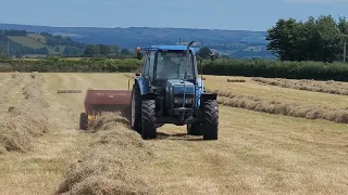 Small Hay bales 2022 with Ford New Holland 7840, Sperry New Holland Hayliner 370 and Browns flat 8