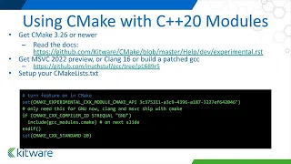 import CMake: // 2023 State of C++20 modules in CMake - Bill Hoffman - CppNow 2023