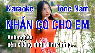 Nhẫn Cỏ Cho Em Karaoke ❖ Nhạc Sống Hay Tone Nam (Mi Thứ) ► Karaoke Lê Thiết