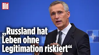 Jens Stoltenberg zum russischen Angriff: „Vorsätzliche, kaltblütige Invasion“ | BILD Live