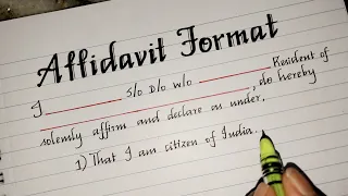 How to write an affidavit letter ll Affidavit Format ll MASTER HANDWRITING