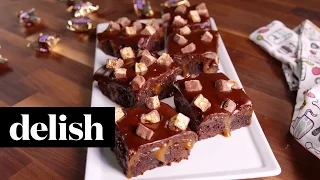 Snickers Poke Brownies | Delish