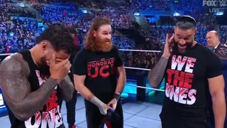 Sami Zayn makes Roman Reigns and Jey Uso break Character 😂