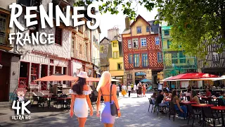RENNES, FRANCE 4K Walking tour- A historic and dynamic city