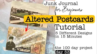 How to Alter Vintage Postcards to Small Art Pieces for Junk Journals. Easy Mixed Media Tutorial.