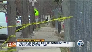 Principal saves life of student who touched power line