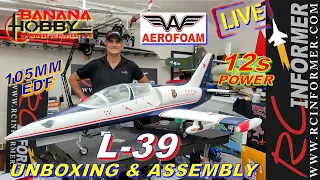 RCI LIVE - NEW Banana Hobby L-39 105mm 12s Receiver Ready UNBOXING & ASSEMBLY By: RCINFORMER