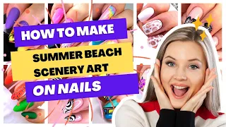 How To Make Summer Beach Scenery Art On Nails|Miss Nail Expert|#nailart #shorts #viralshorts
