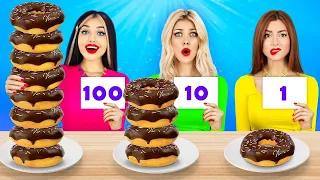 Défi 100 couches de chocolat - Chocolat magique VS Aliments Réels pendant 24 heures par RATATA