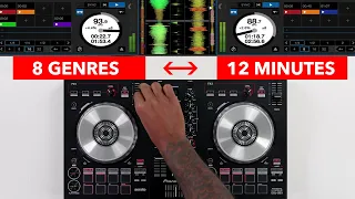 Mixing 8 Genre's in 12 Minutes - Multi Genre Mix + Breakdown Tutorial