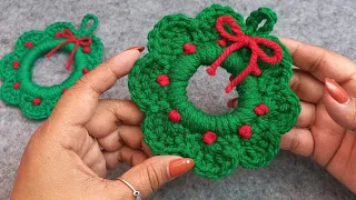 Corona navideña a Crochet #navidadcrochet #navidad 🎄