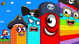 Ultimate Clash: Can Mario and Numberblocks 1 beat PIRATE Numberblocks Calamity Maze | Game Animation