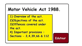 Motor Vehicle Act 1988- Easy explanation In Hindi