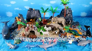 Island Diorama for Playmobil Animal Figurines - Learn Animal Names