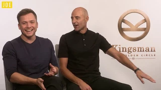 Taron Egerton & Mark Strong on THAT orange Kingsman jacket