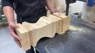 The Skillful Woodworking Techniques And Skills Of The Carpenter - Erect A Bench With A Unique Design