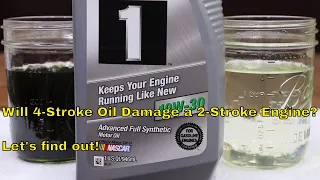Will 4-stroke oil damage a 2-stroke engine?  Let's find out!