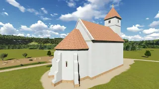 Somberek (Doboka) öreg temploma a 15. században 3D-ben