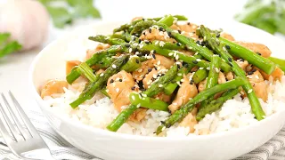 Chicken & Asparagus Stir-Fry Recipe | 20 Minute Meal Prep | Healthy + Quick + Easy
