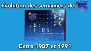 Évolution des semainiers de La Cinq entre 1987 et 1991 !