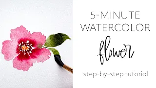 How to Paint the EASIEST Watercolor Flower | 5-Minute Loose Floral Tutorial for Beginners