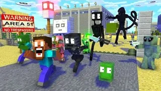 Monster School : AREA 51 RAID ALIEN APOCALYPSE - Minecraft Animation