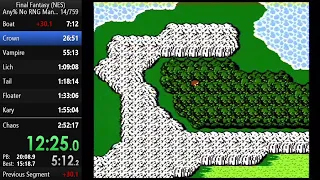 Final Fantasy 1 NES NoRNG Manip Speedrun -- 2:49:30