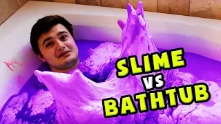 PURPLE SLIME BATH CHALLENGE! (Slime vs Bathtub)