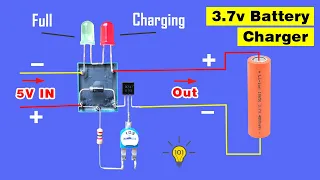 Auto cut off 3.7 volt Battery charger circuit using Relay, Simple 3.7 volt Battery charger