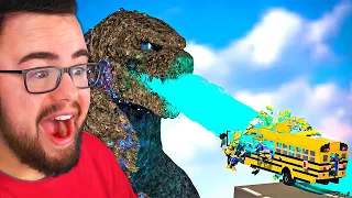 GODZILLA'S ATOMIC BREATH vs LEGO CARS!