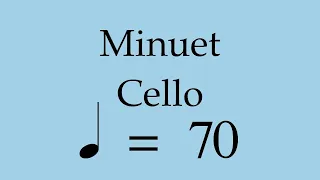 Suzuki Cello Book 3 | Minuet | Piano Accompaniment | 70 BPM