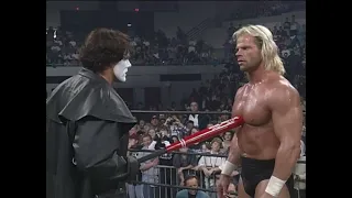 Sting confronts Lex Luger after a match with a Baseball Bat! 1996 (WCW)