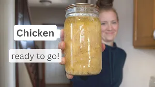 Canning chicken for quick and easy high protein meals! Raw pack, so easy. Canned Chicken