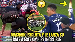 Así MANNY MACHADO RECIBE PONCHE le LANZA el BATE al UMPIRE y NO PODRÁS CREER LO QUE PASÓ | MLB