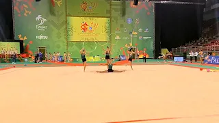 NATIONAL TEAM BULGARIA (BUL) - RGG 5 Hoops - PODIUM TRAINING 🌟💜🌟 2022 Rhythmic Worlds SOFIA (BUL)