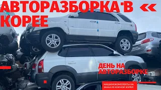 Авторазборка в Корее. Весь процесс от поступления автомобиля до его погрузки в контейнер.