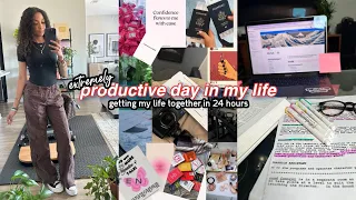 PRODUCTIVE DAY IN MY LIFE as a college student | living alone, staying motivated, school, cleaning