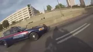 Police ask biker for a Wheelie then turns lights on!