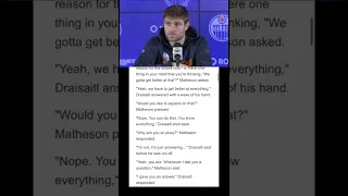 Leon Draisaitl gets asked stupid questions by Jim matheson #nhl #hockey #shorts #oilers