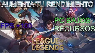 ✅COMO OPTIMIZAR LOL / LEAGUE OF LEGENDS 2023 PC GAMA BAJA 🖥️