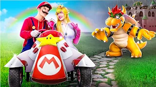 Princesse Peach A Disparu ! On A Construit Un Kart Super Mario ! Super Mario Bros. Dans La Vraie Vie