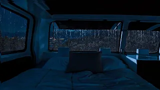 Falling Asleep In The Camping Car On A Rainy And Thunderstorm Night - Relax Sound ASMR