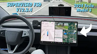 Tesla Supervised FSD v12.3.4 With The 2024 Tesla Model 3!