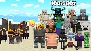 Netherite Monstrosity Vs 100/500x Minecraft Mobs