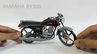 Making YAMAHA RX100 with paper and cardboard